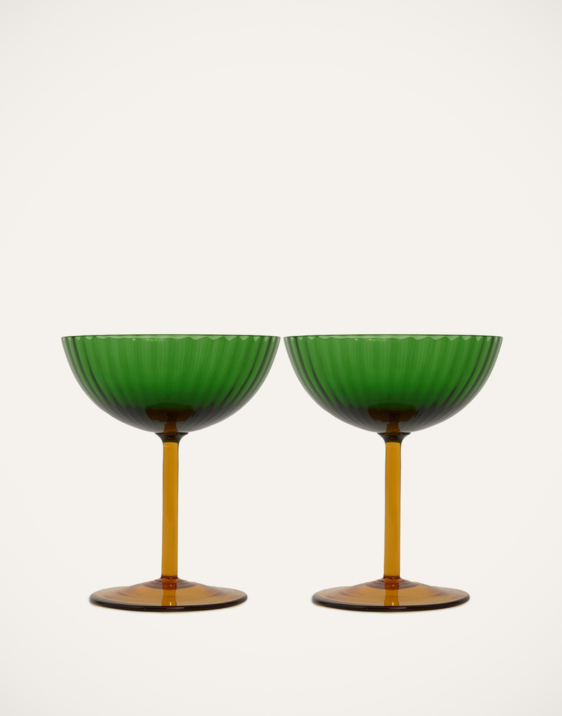 La DoubleJ Champagne Coupe Set of 2 La DoubleJ Champagne Coupe Set of 2 Verde GLA0012MUR001GRE0008