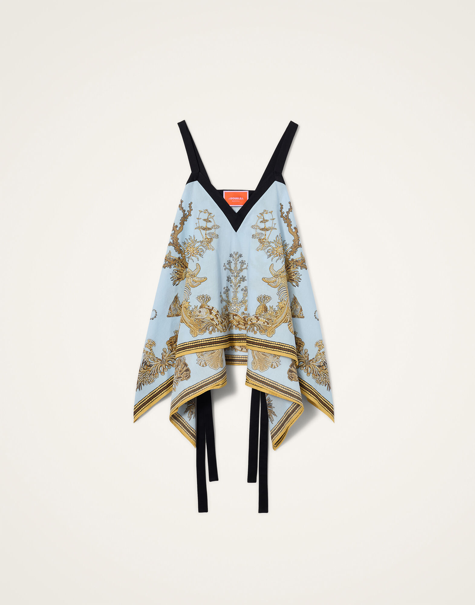 La DoubleJ Cinch Top Oceania Plac&eacute;e Light Blue TOP0210COT056OCE01BU01