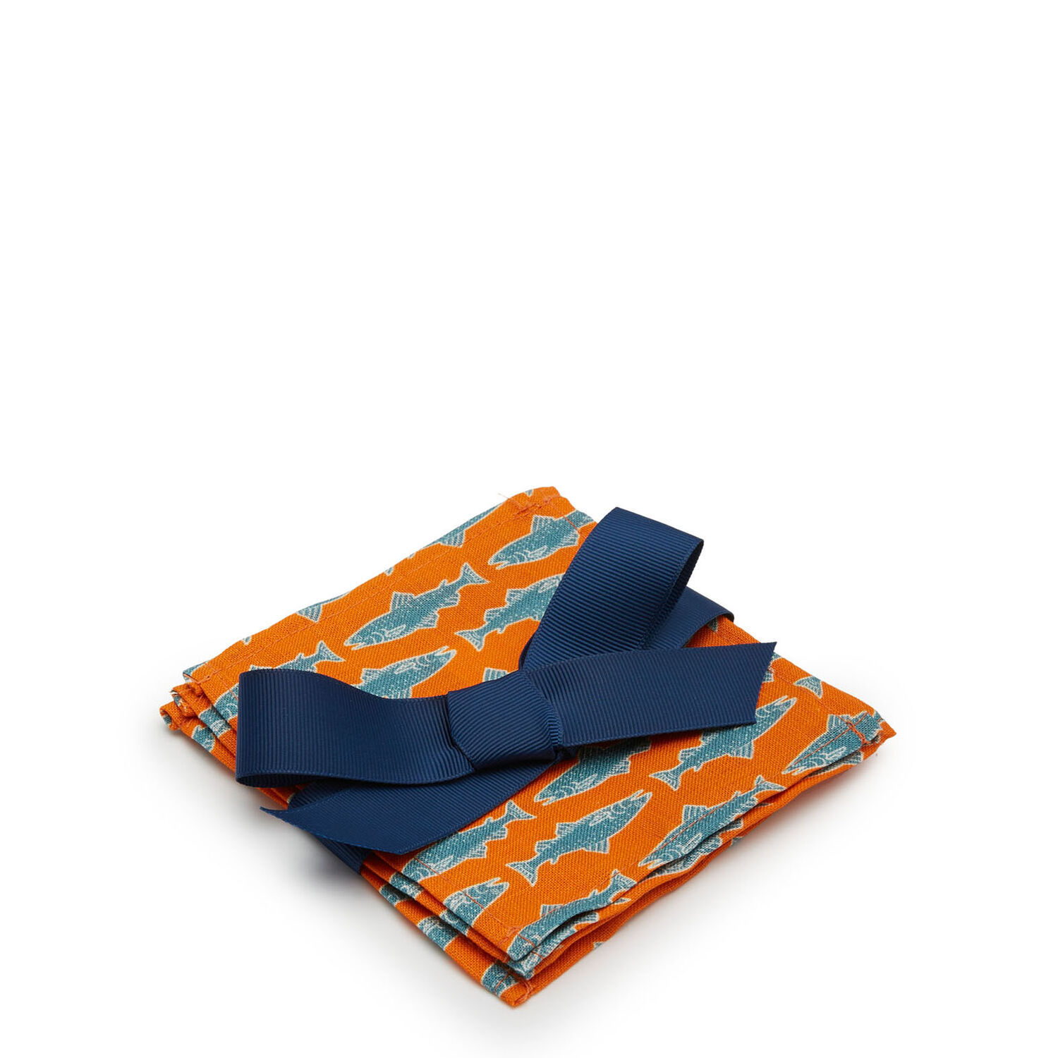 La Doublej Small Napkins Set Of 4 In Como Fish Orange Small