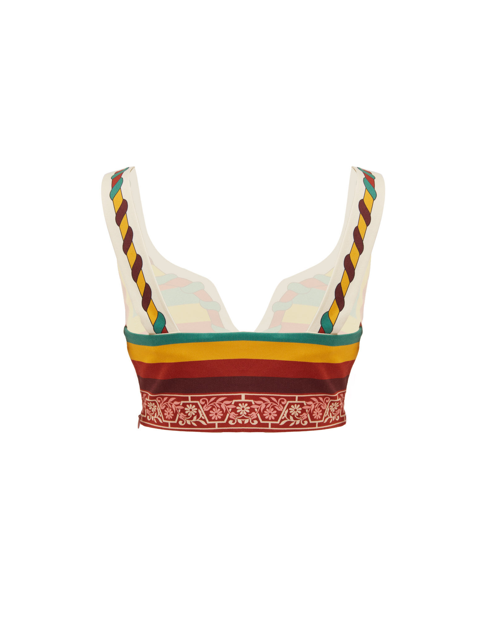 La DoubleJ Baia Crop Top Macro Tiles Plac&eacute;e TOP0094COT037MAC01WH01