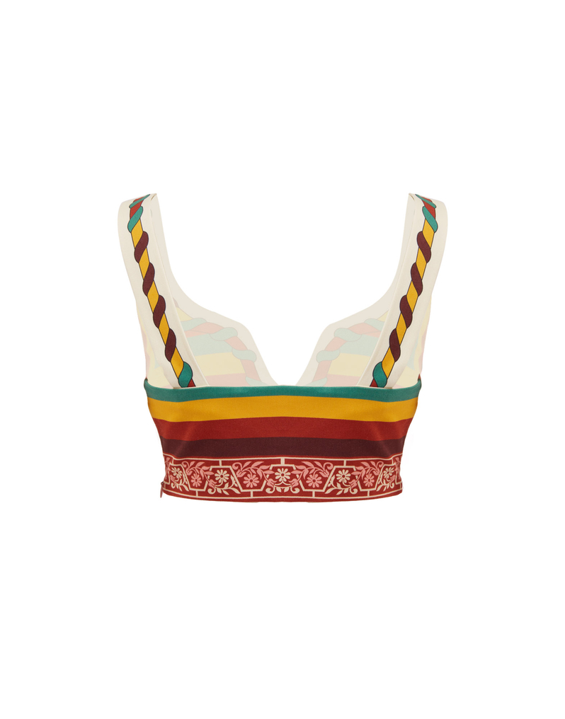 La DoubleJ Baia Crop Top La DoubleJ Baia Crop Top Macro Tiles Placée TOP0094COT037MAC01WH01