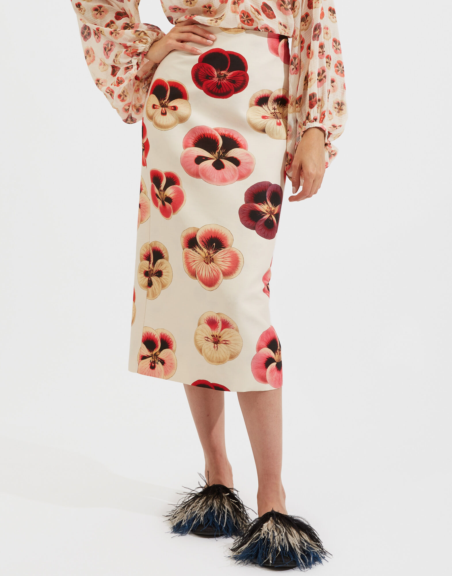 La DoubleJ Pencil Skirt Pansy SKI0011CAD001PAN0001