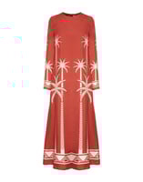 La DoubleJ Long Sleeve Swing Dress La DoubleJ Long Sleeve Swing Dress Date Palms Placée Red DRE0231SIL006DAT01RE01