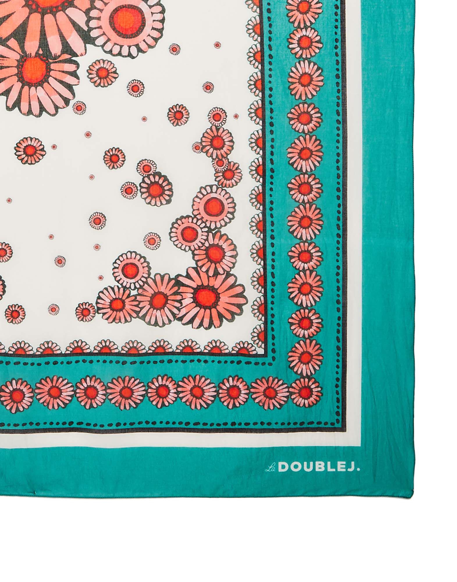 La DoubleJ Pareo (98X140) Daisy Plac&eacute;e Turquoise SCA0020COT021DAY0008