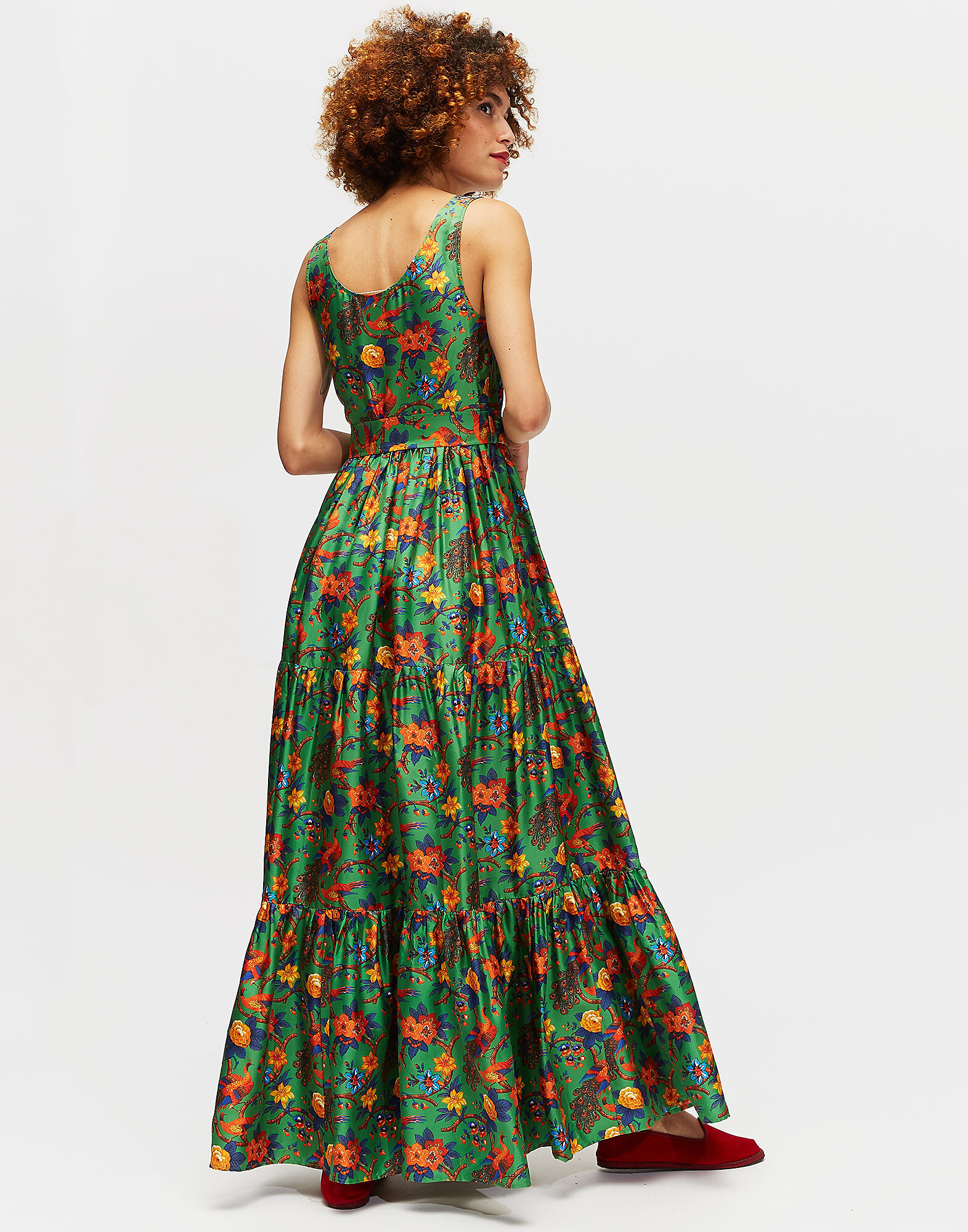 LaDoubleJ Pellicano Dinner Dress Pavone Verde DRE0034SIL001PAV0003