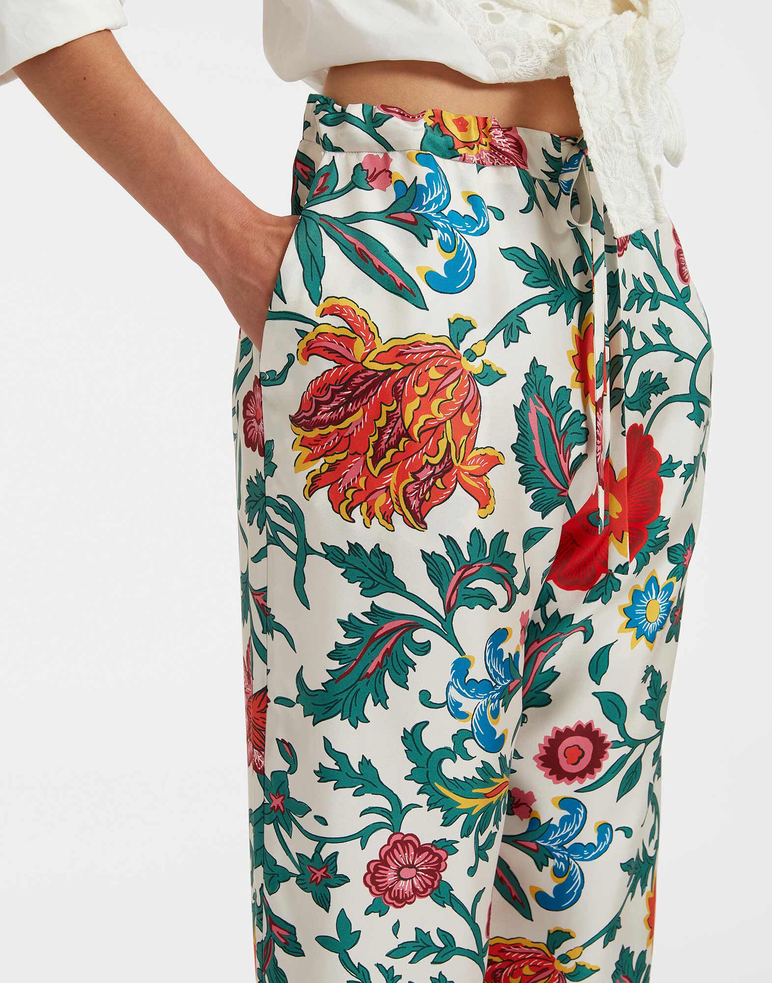 La DoubleJ Drawstring Pants Dragonflower Multicolor TRO0053SIL001DRE01MU01