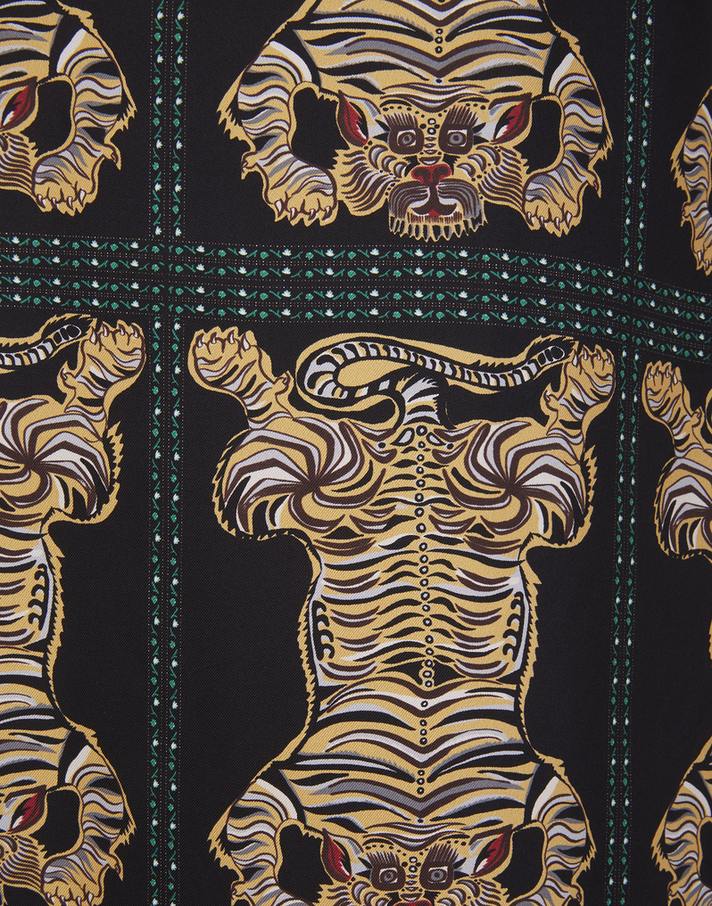 La DoubleJ Silk Robe La DoubleJ Silk Robe Tiger Tiles Black JAC0057SIL001TIG0007