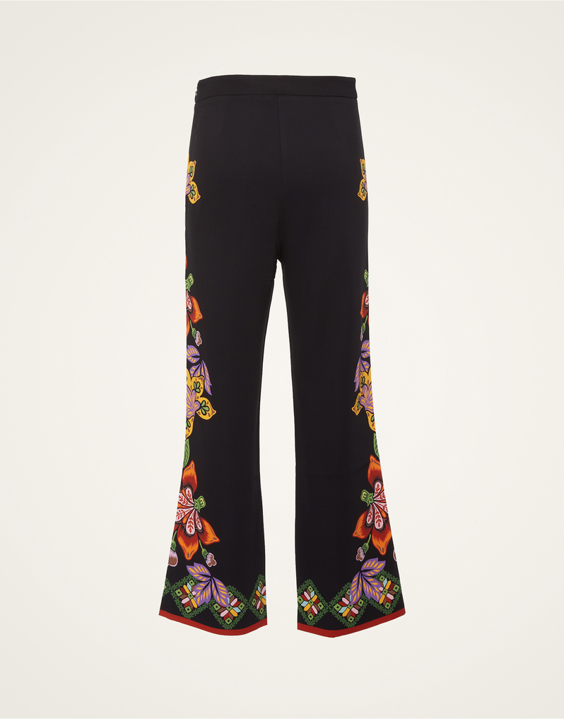 La DoubleJ Stretch Pants La DoubleJ Stretch Pants Folk Flowers Nero Placée TRO0054JER023FFL0004
