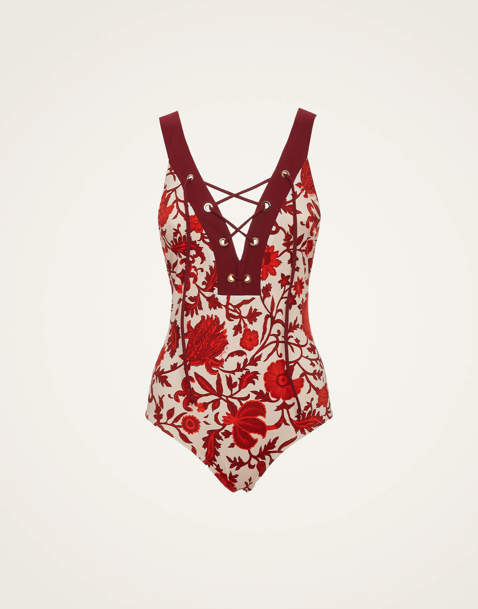 Daiquiri Suit in Dragonflower Mini Red for Women | La DoubleJ