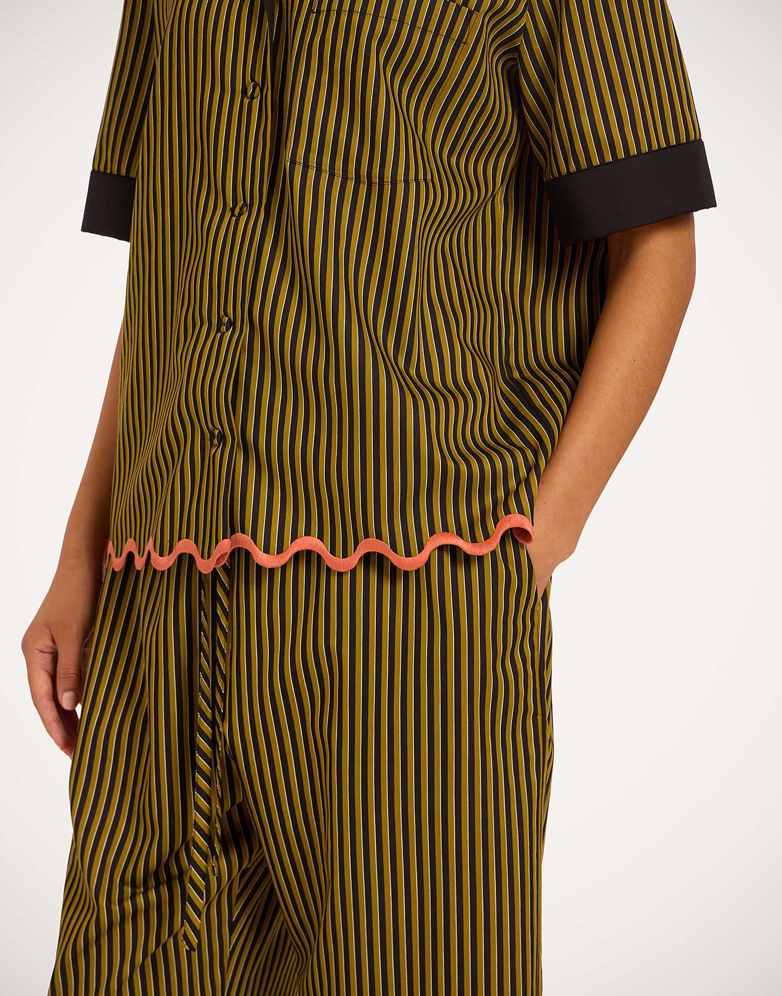 La DoubleJ Drawstring Pants Pinstripe Green TRO0205VIS029STR09GR02