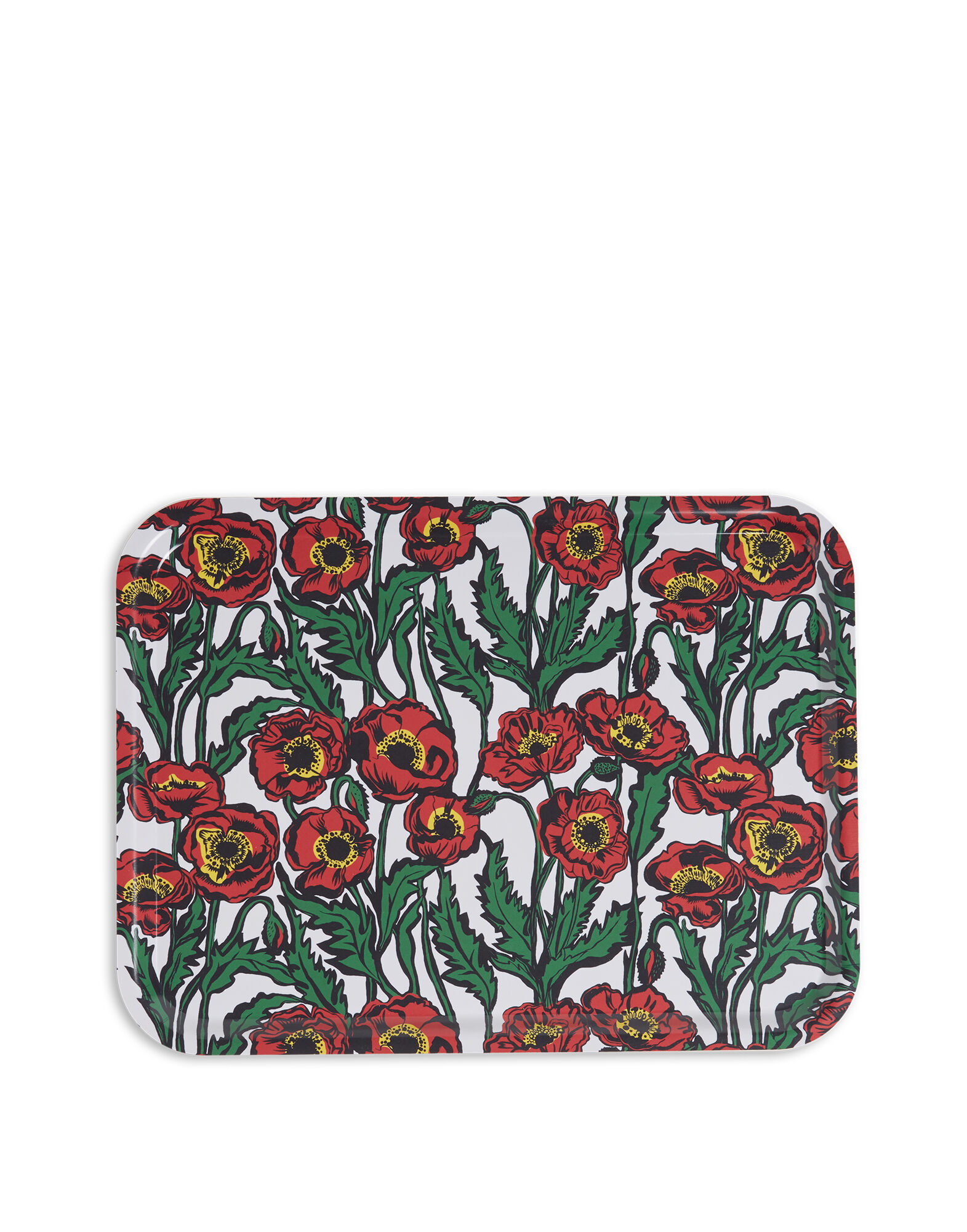 La DoubleJ Rectangular Printed Tray Big Blooms Bianco TRA0001WOD001PFI0003