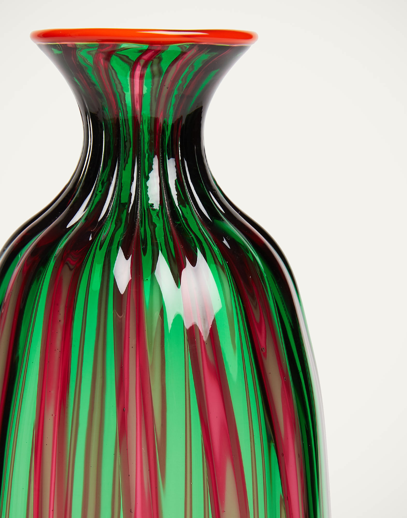La DoubleJ Bottiglia Vase (Ridged) Verde/Fucsia VAS0010MUR001MUL0039
