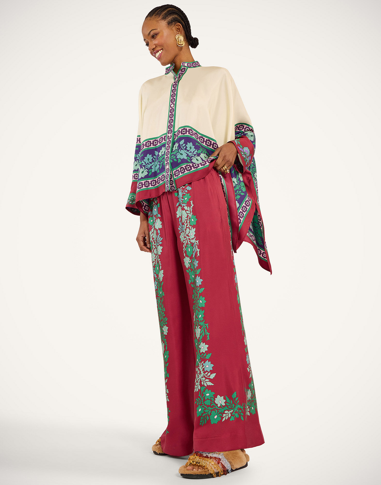 La DoubleJ Foulard Shirt Regalia Plac&eacute;e Red SHI0059SIL006REG02RE01