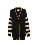 La DoubleJ Bowling Cardigan Nero-Cammello-Giallo PUL0049KNI032VAR0056