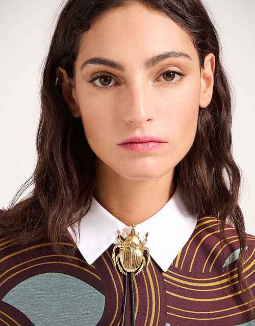 La DoubleJ Scarab Cow Tie 24K Gold Plate NEC0041BRA003SOLIDYE05