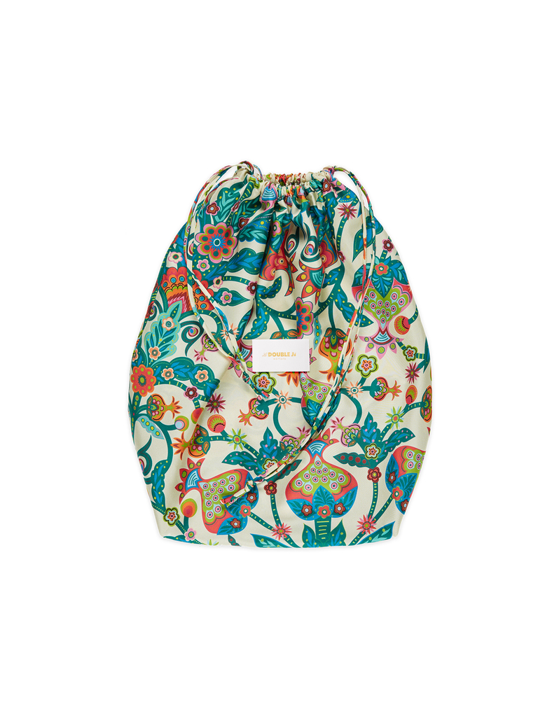 LaDoubleJ Silk Sack Bag LaDoubleJ Silk Sack Bag Tree Of Life Bianco BAG0023SIL001TFL0001