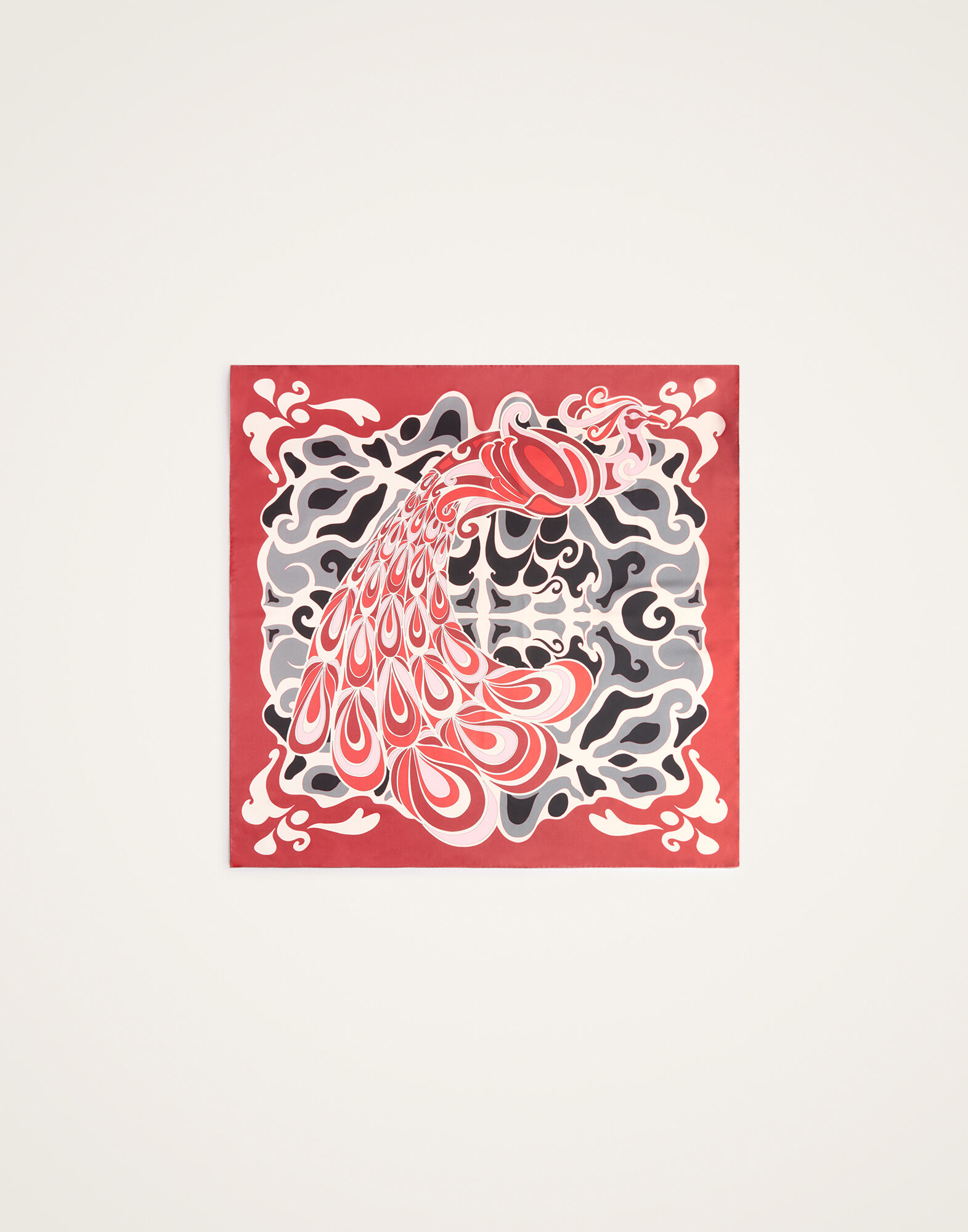 La DoubleJ Foulard 90 Phoenix Plac&eacute;e Bordeaux SCA0067SIL006PHO01RE02