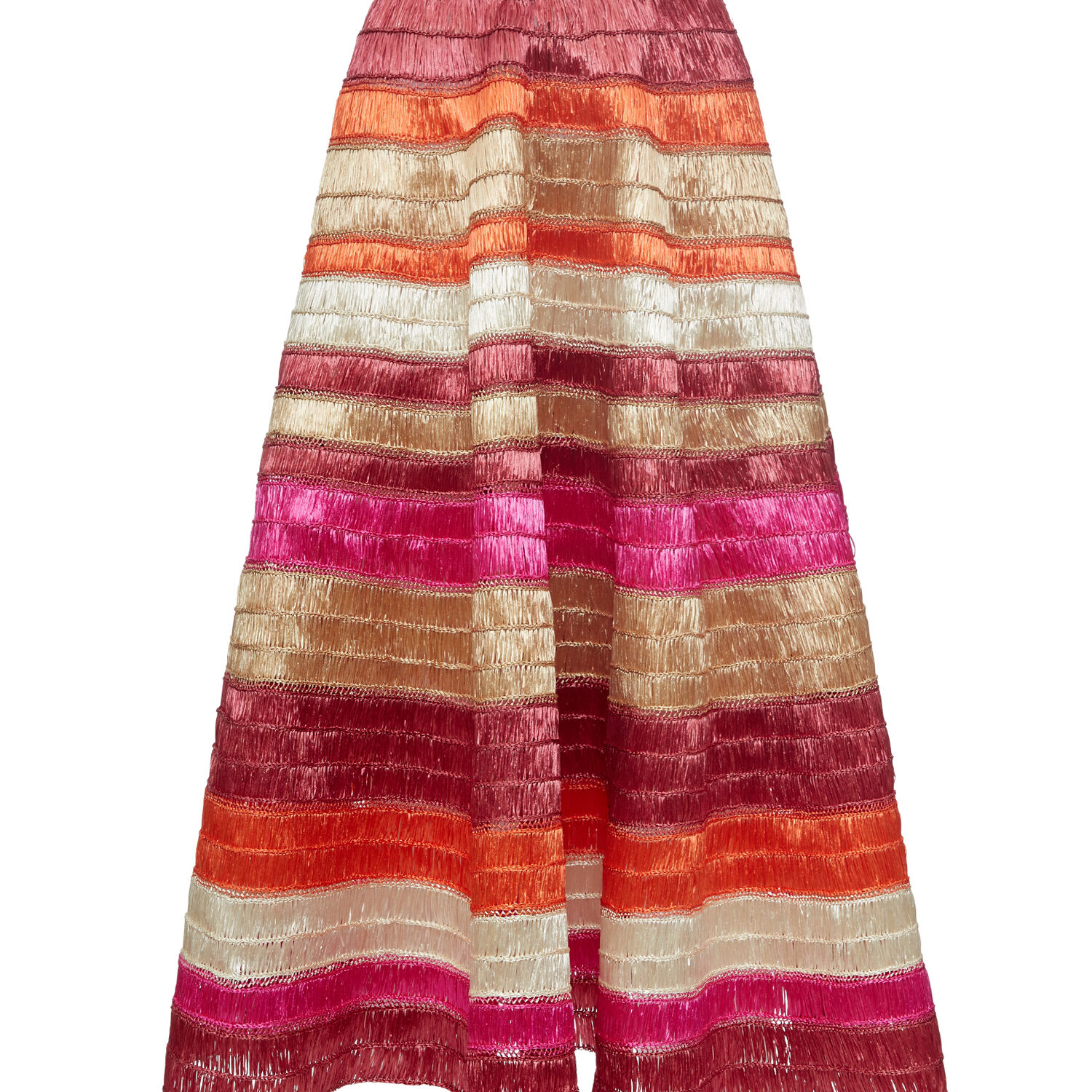 Shop La Doublej Reina Embroidered Skirt In Color Block Orange