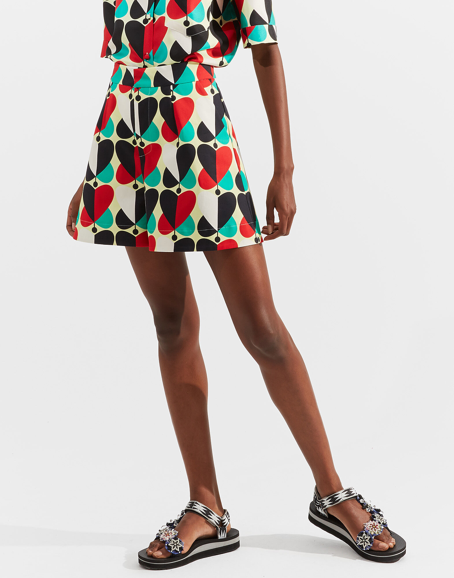 LaDoubleJ Good Butt Shorts Farfalle Rosso TRO0010COT006FAR0004