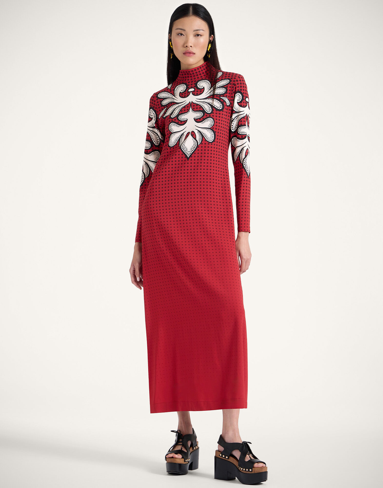 La DoubleJ Halle Dress Herald Plac&eacute;e Red DRE0444VIS011ALD02RE01