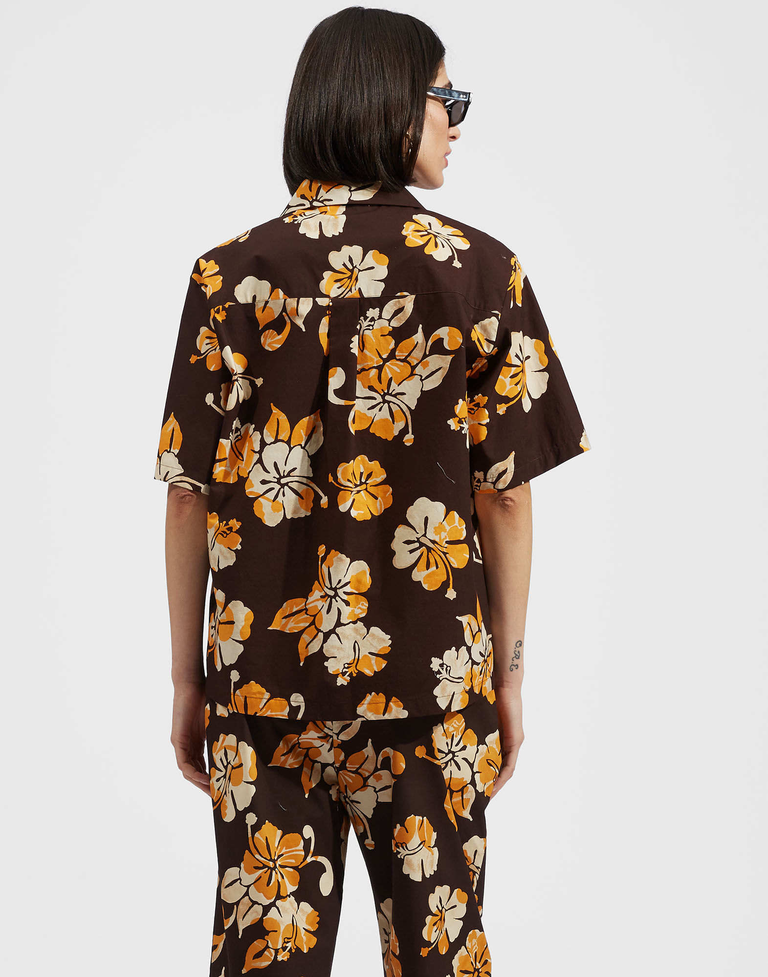 La DoubleJ Bowling Shirt Hibiscus SHI0065COT001HIB0001