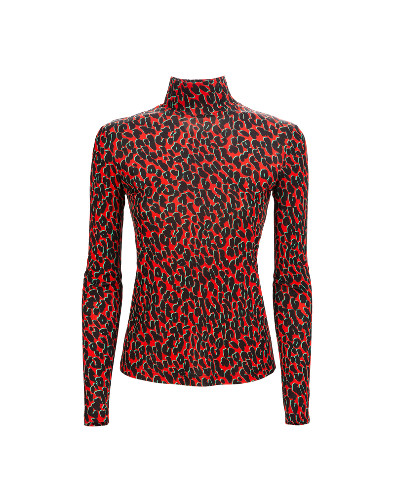 LaDoubleJ Turtleneck LaDoubleJ Turtleneck Leopard Rosso SHI0030JER003LEO0002