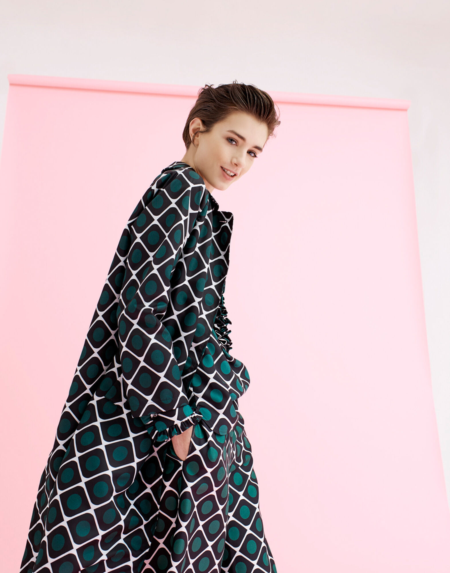 LaDoubleJ Nylon Loden Coat Olive JAC0002NYL001OLI0001