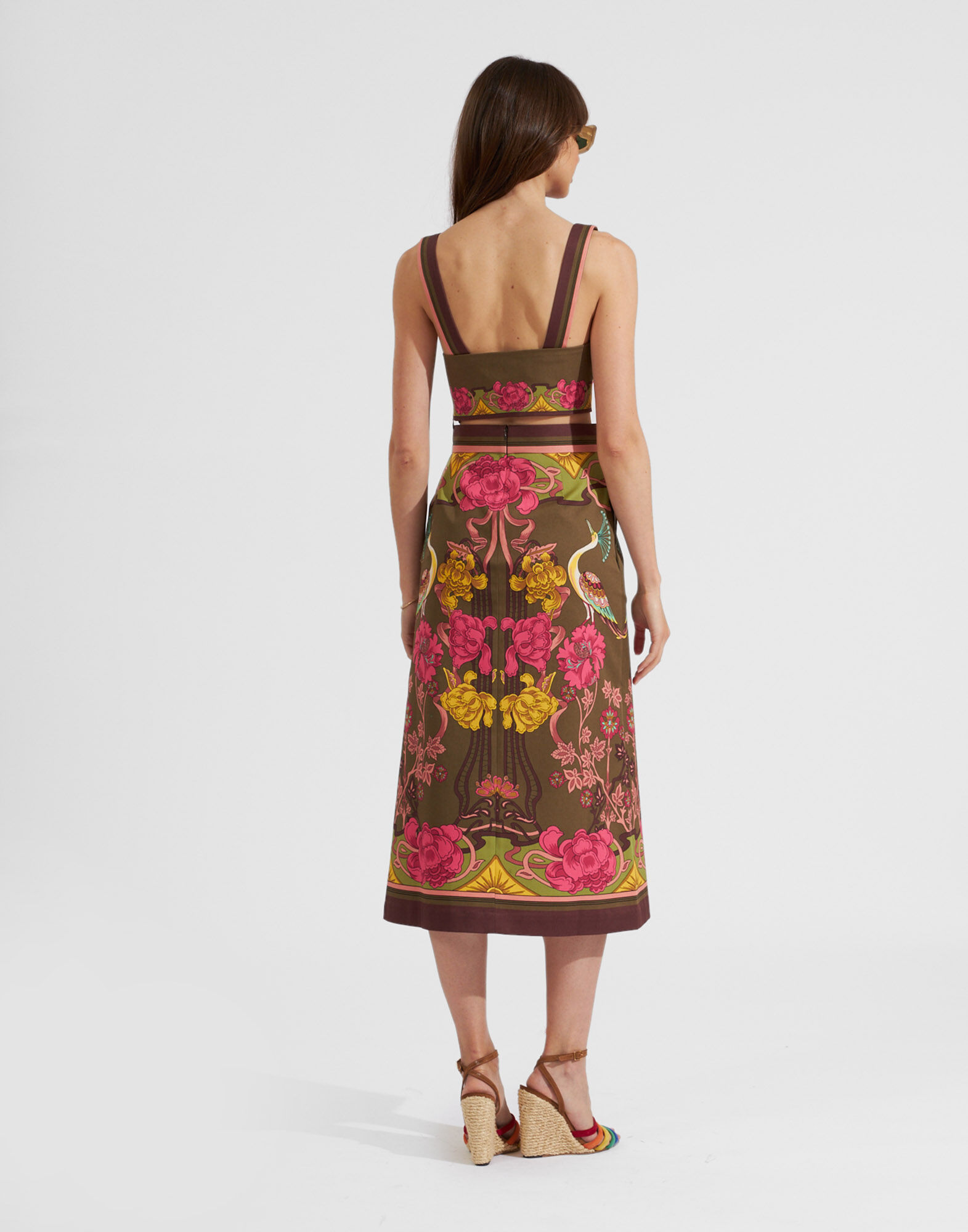 La DoubleJ Baia Skirt Taormina Plac&eacute;e Fango SKI0081COT037LRT01BR12