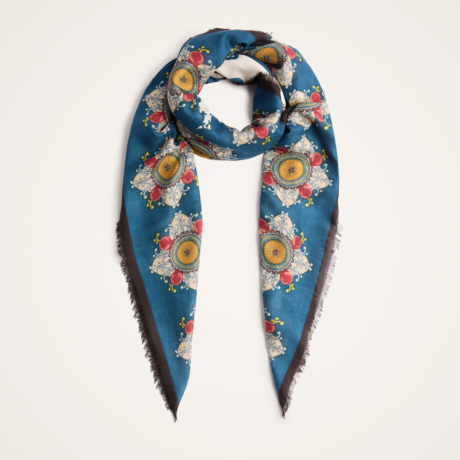 La Doublej Square Scarf In Nucleus Placée Blue