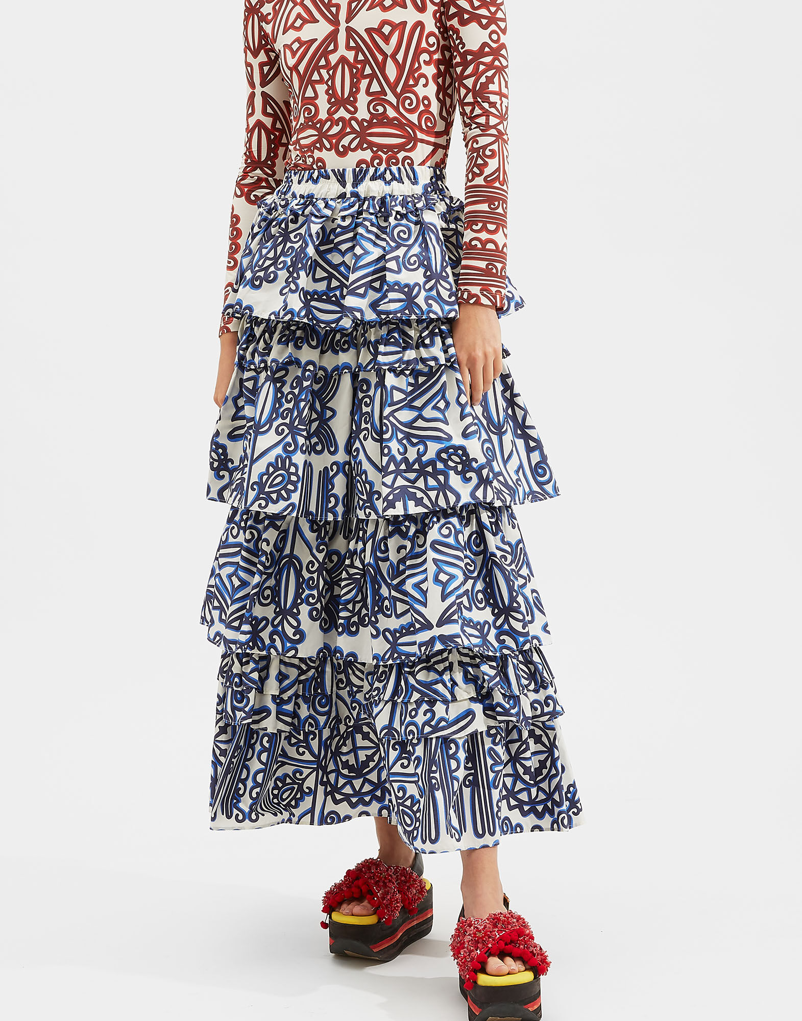 LaDoubleJ Dolce Skirt Parnaveg Blu SKI0052COT001PRN0002