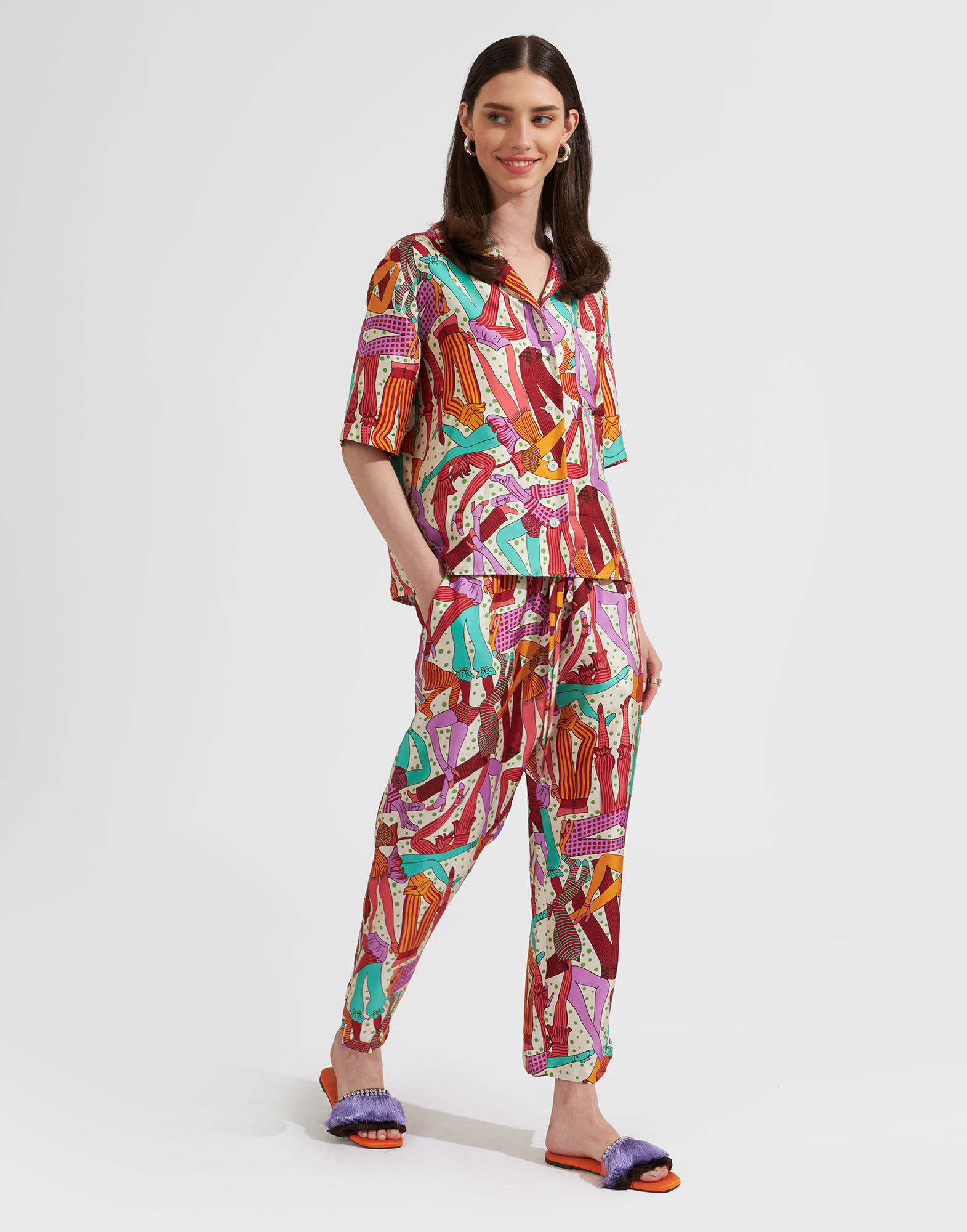 La DoubleJ Drawstring Pants Smartypants TRO0053SIL001SMA01BU08