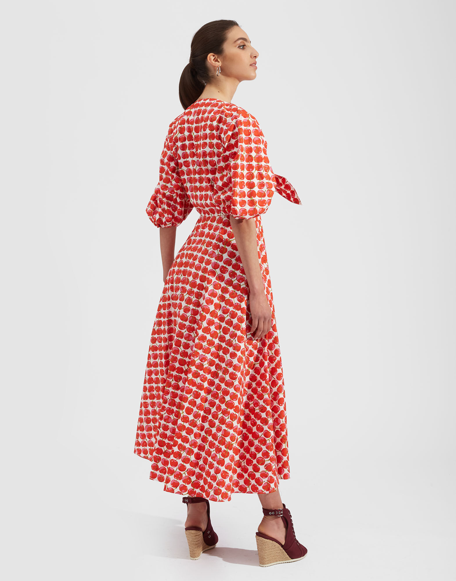 La DoubleJ Peek-A-Boo Dress White Cherries DRE0356COT001CHY0002