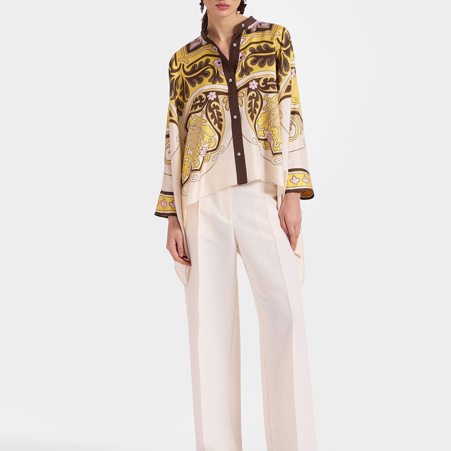 La Doublej Foulard Shirt In Spells Placée Yellow