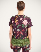 La DoubleJ La Scala Tee La DoubleJ La Scala Tee Zooflora Burgundy TSH0026JER039ZOF02RE02