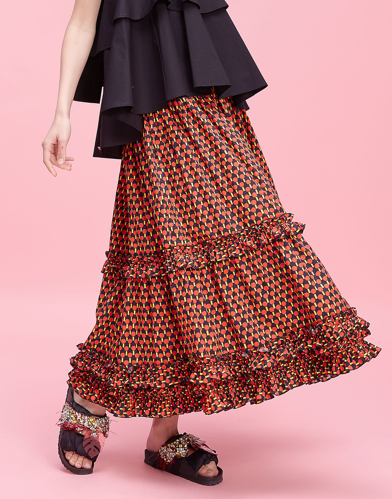 LaDoubleJ Salsa Skirt LaDoubleJ Salsa Skirt Ping Pong Rosso SKI0020COT001PIN0002