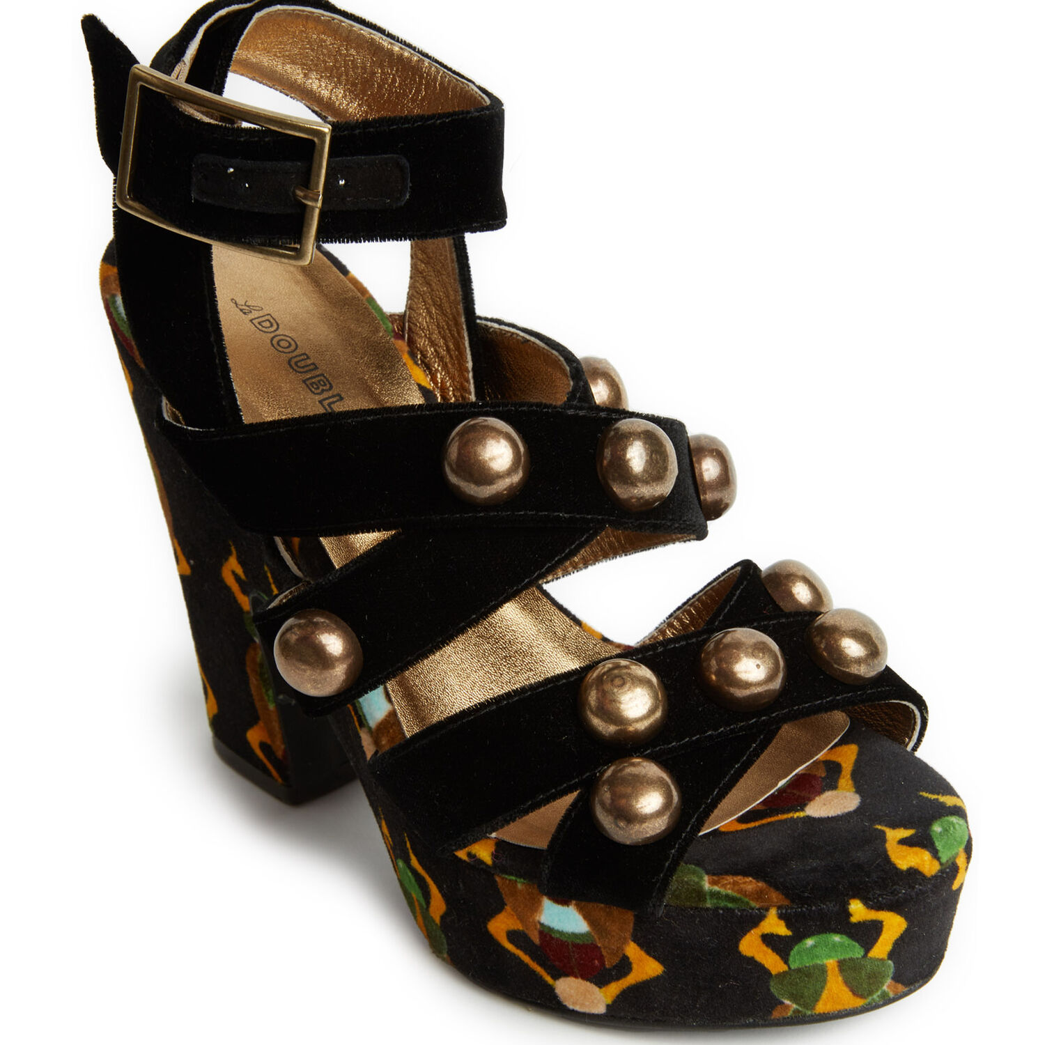 Shop La Doublej Medal Wedge In Black