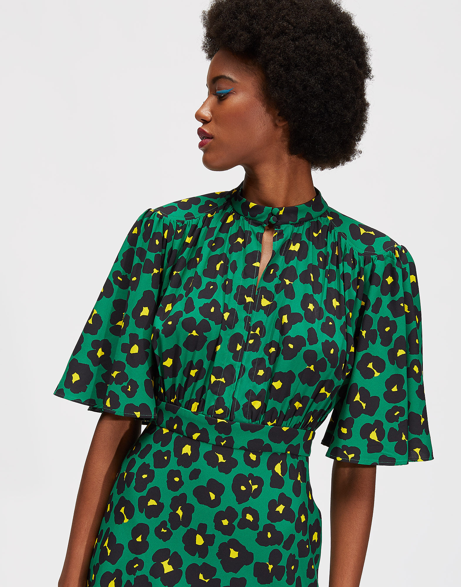 LaDoubleJ Joan Dress Flower Leopard Verde DRE0103VIS001FLL0002