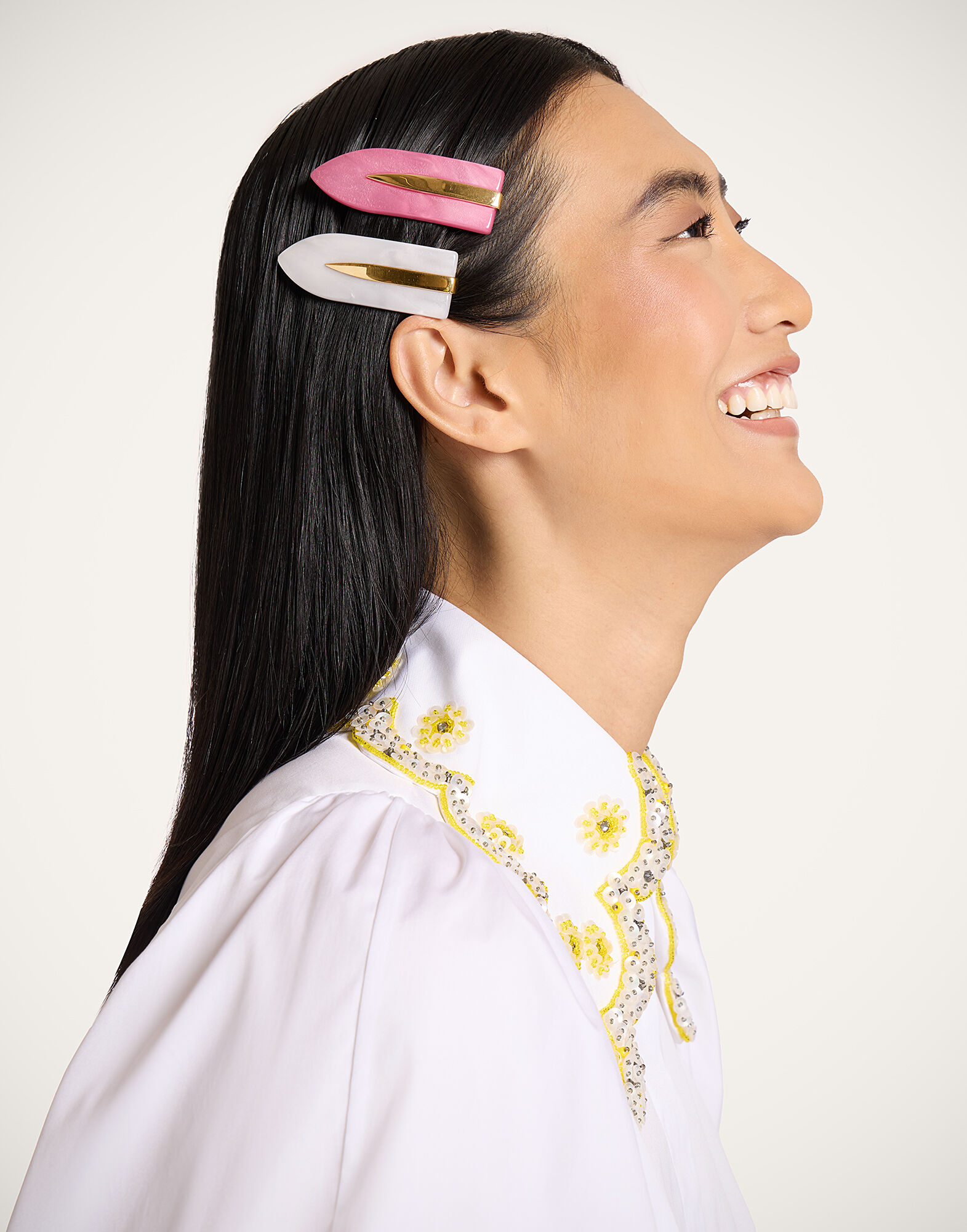 La DoubleJ Salon Clip Solid White CLI0002POL008SOLIDWH01