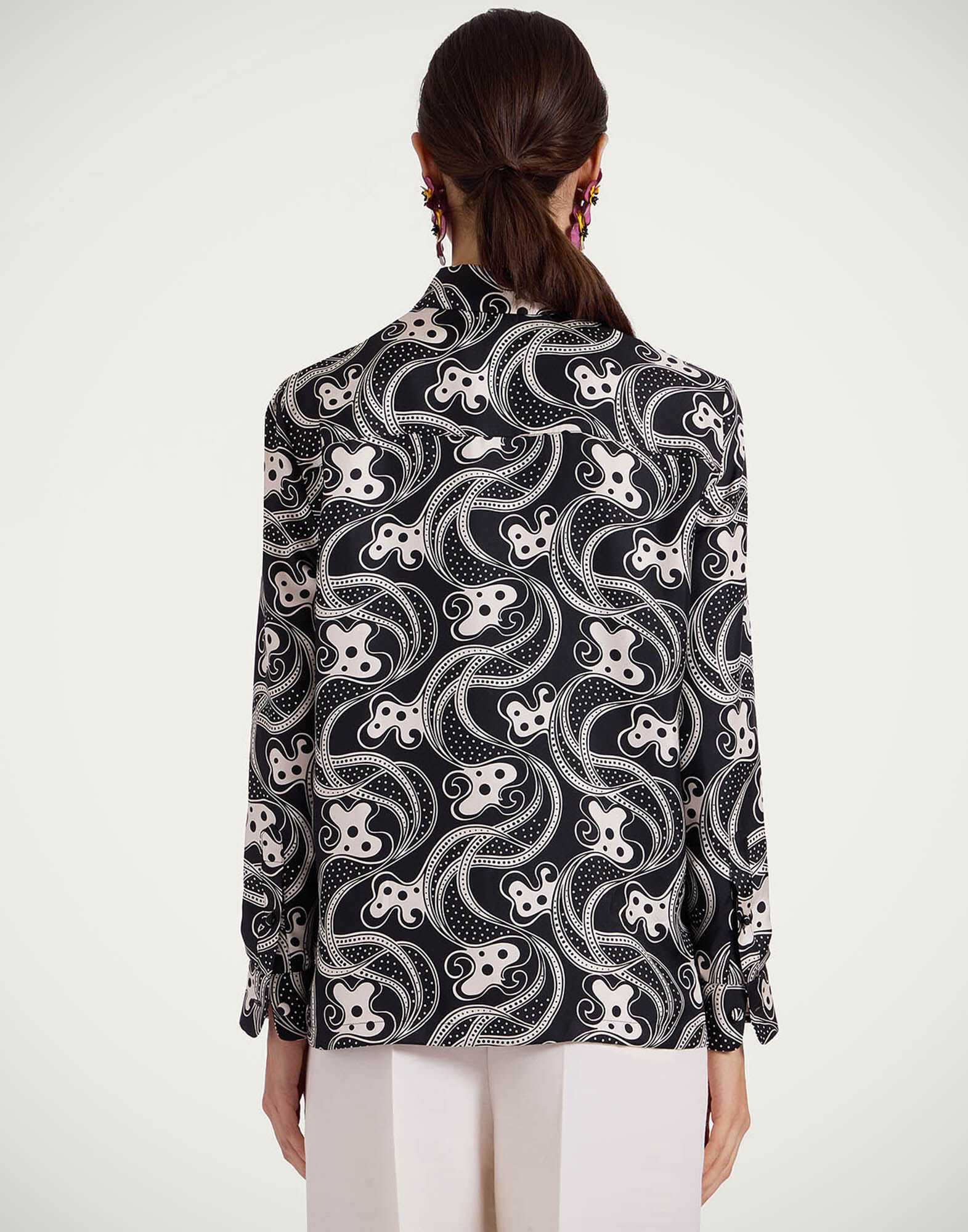 La DoubleJ Boy Shirt Aperol Black & White SHI0001SIL001APE01BL03