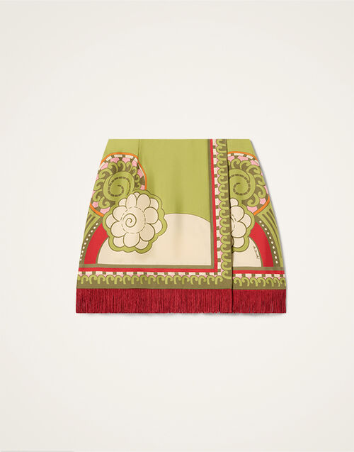 La DoubleJ Mini Foulard Skirt Ambrosia Plac&eacute;e Green SKI0173SIL006AMB03GR02