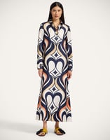 La DoubleJ Chemise Swing Dress La DoubleJ Chemise Swing Dress Jive Macro White DRE0913SIL001JIV04WH01