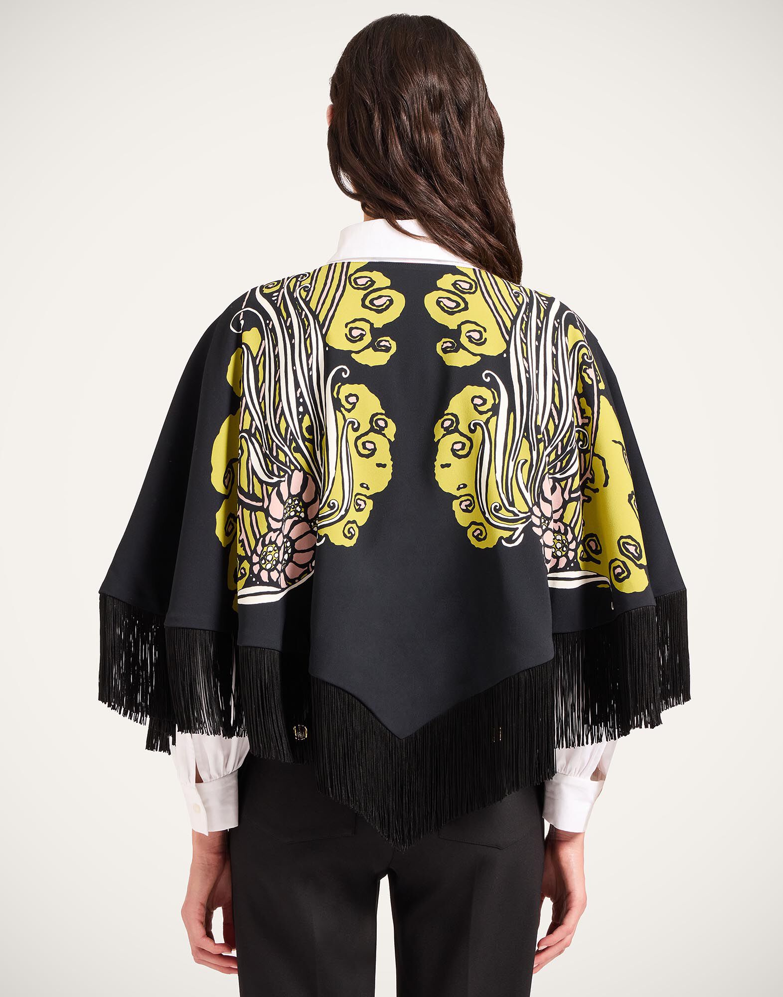 La DoubleJ Reversible Mini Poncho Top Lemuria Plac&eacute;e Black SCA0077VIS011LEM02BL01