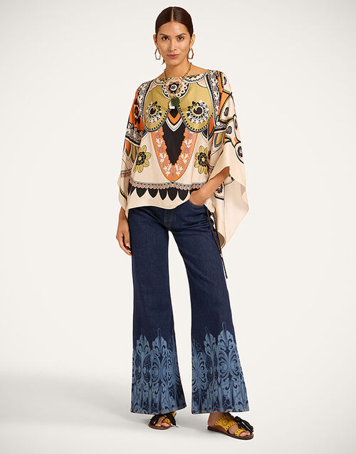 La DoubleJ The Cropped Flare Jean Cocoon Plac&eacute;e Indigo TRO0202DEN015COC02BU15