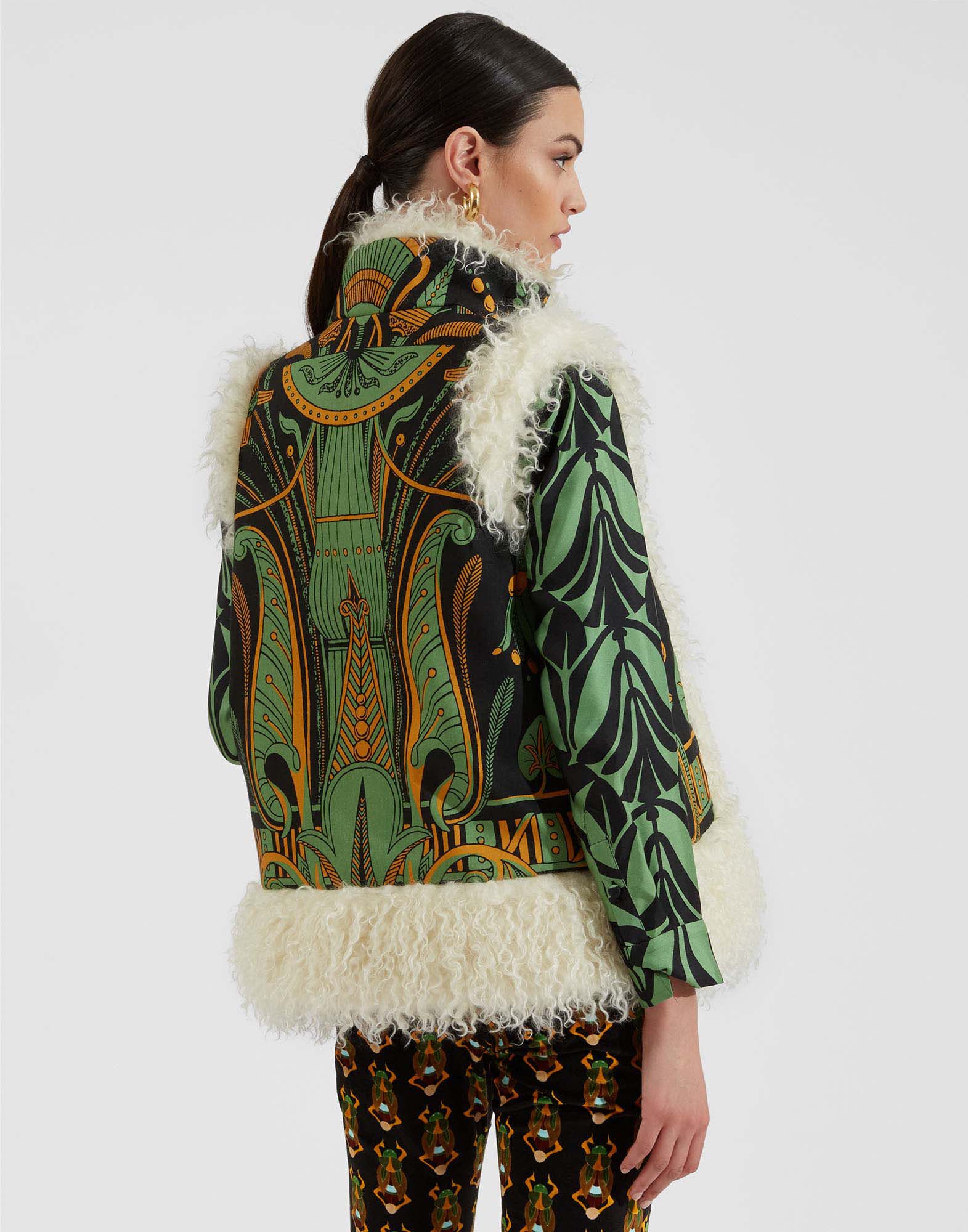 Folk sheepskin clearance jacket