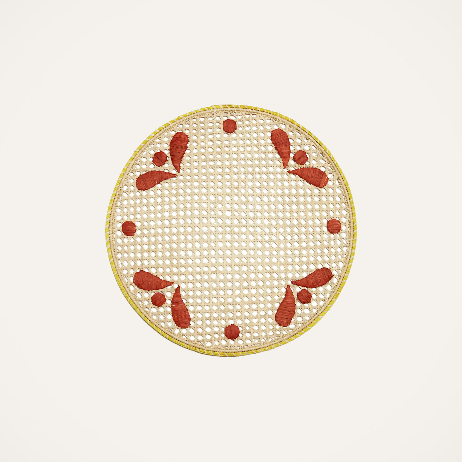 Shop La Doublej Raffia Placemats Set Of 2 In Capri Brick