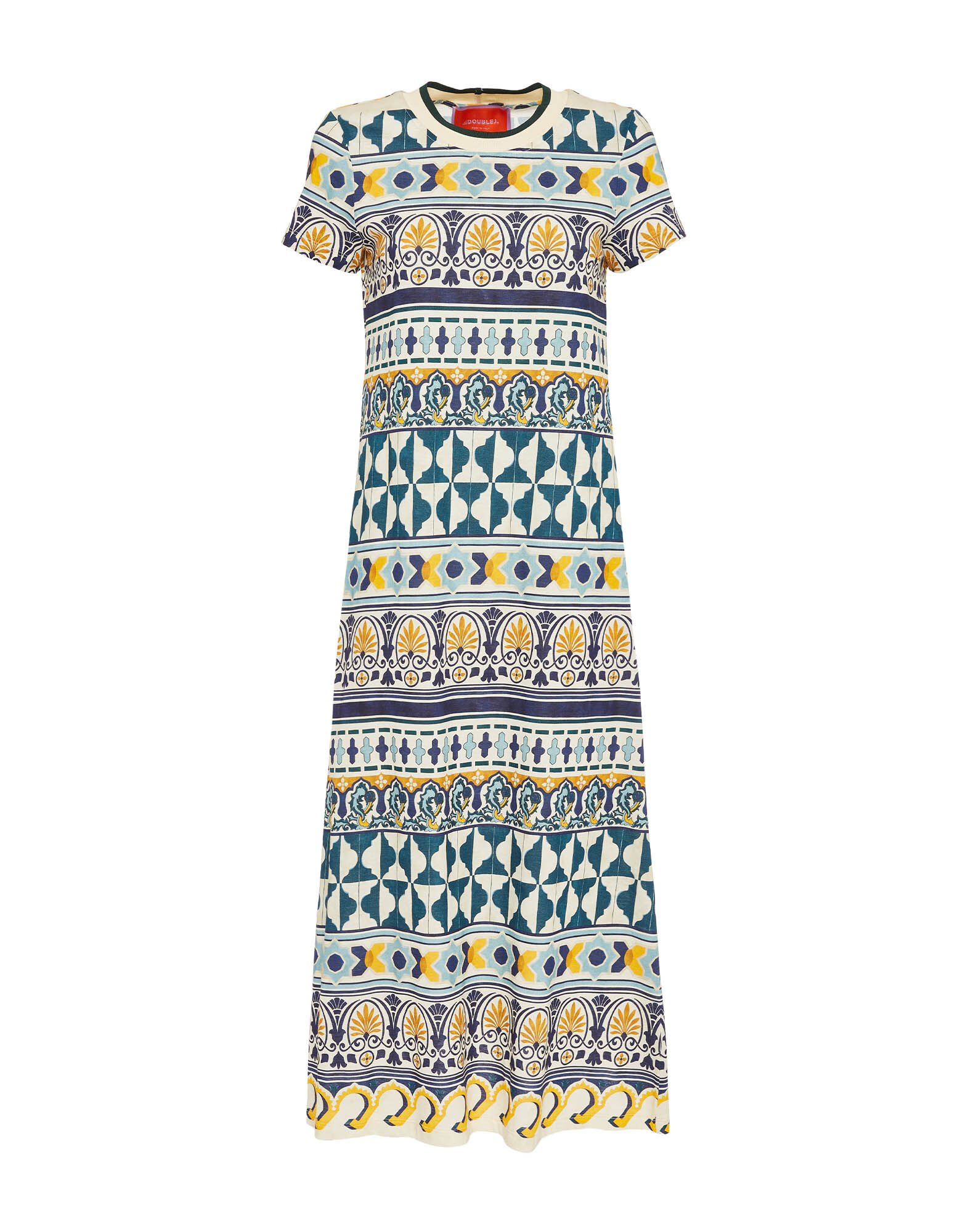 La DoubleJ Sporty Swing Dress Casareale Small Plac&egrave;e Cream DRE0247JER002REA02WH03