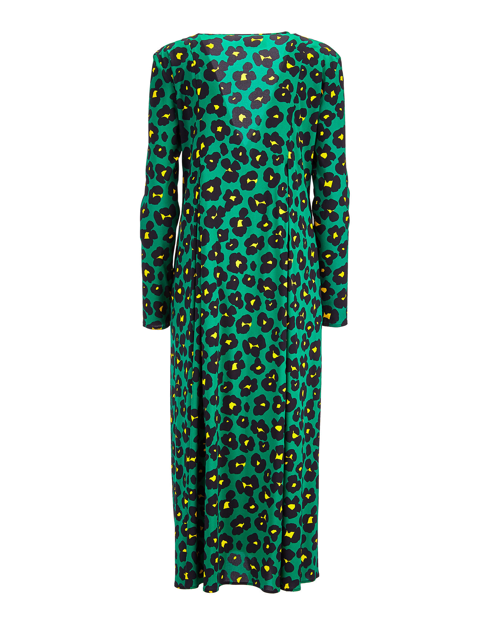 LaDoubleJ V Trapezio Dress Flower Leopard Verde DRE0127VIS001FLL0002