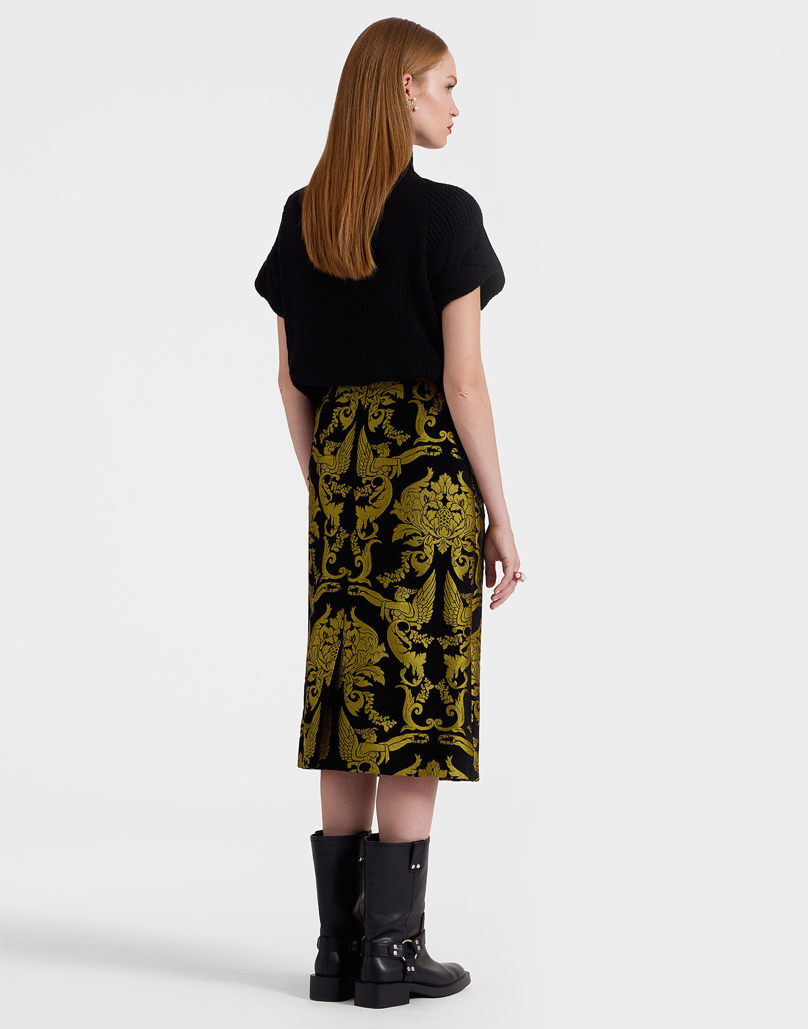 La DoubleJ Pencil Skirt Cherubs Black SKI0011JCQ085CRB02BL01