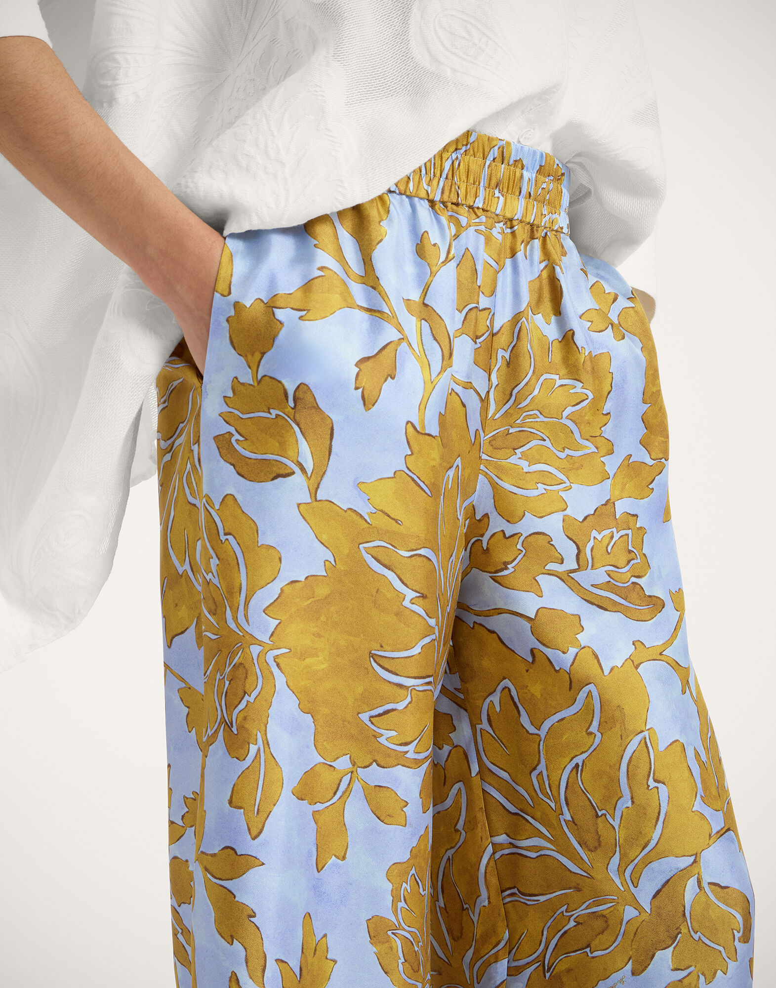 Palazzo Pants in Tangle Light Blue for Women | La DoubleJ