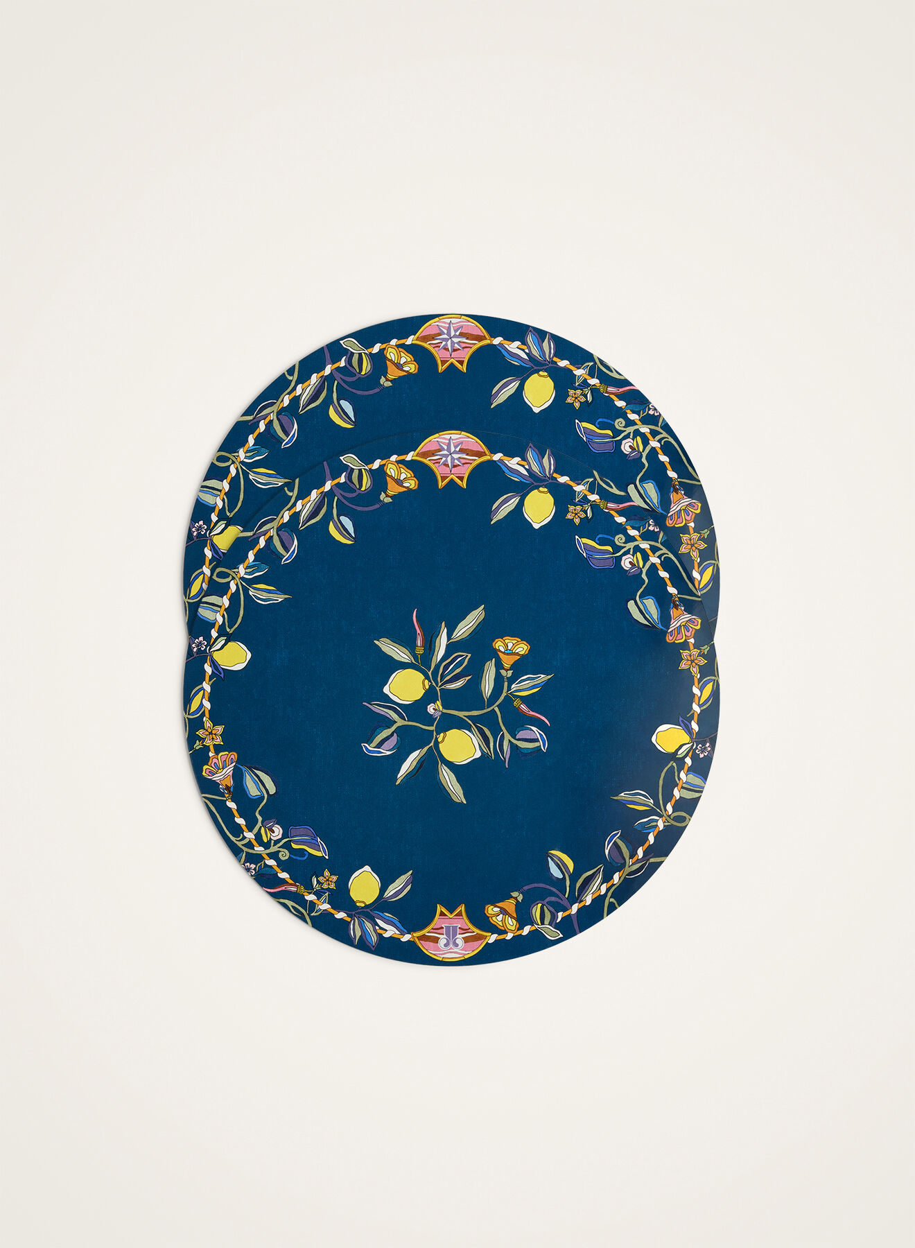 La DoubleJ Disk Placemats Set of 2 Borboni Blue PMT0032CRK001BRN01BU03
